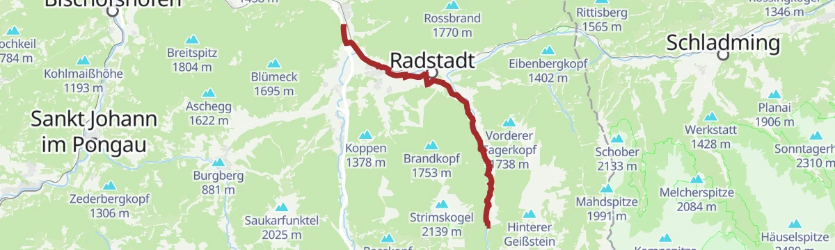 Route map: Eben nach Untertauern